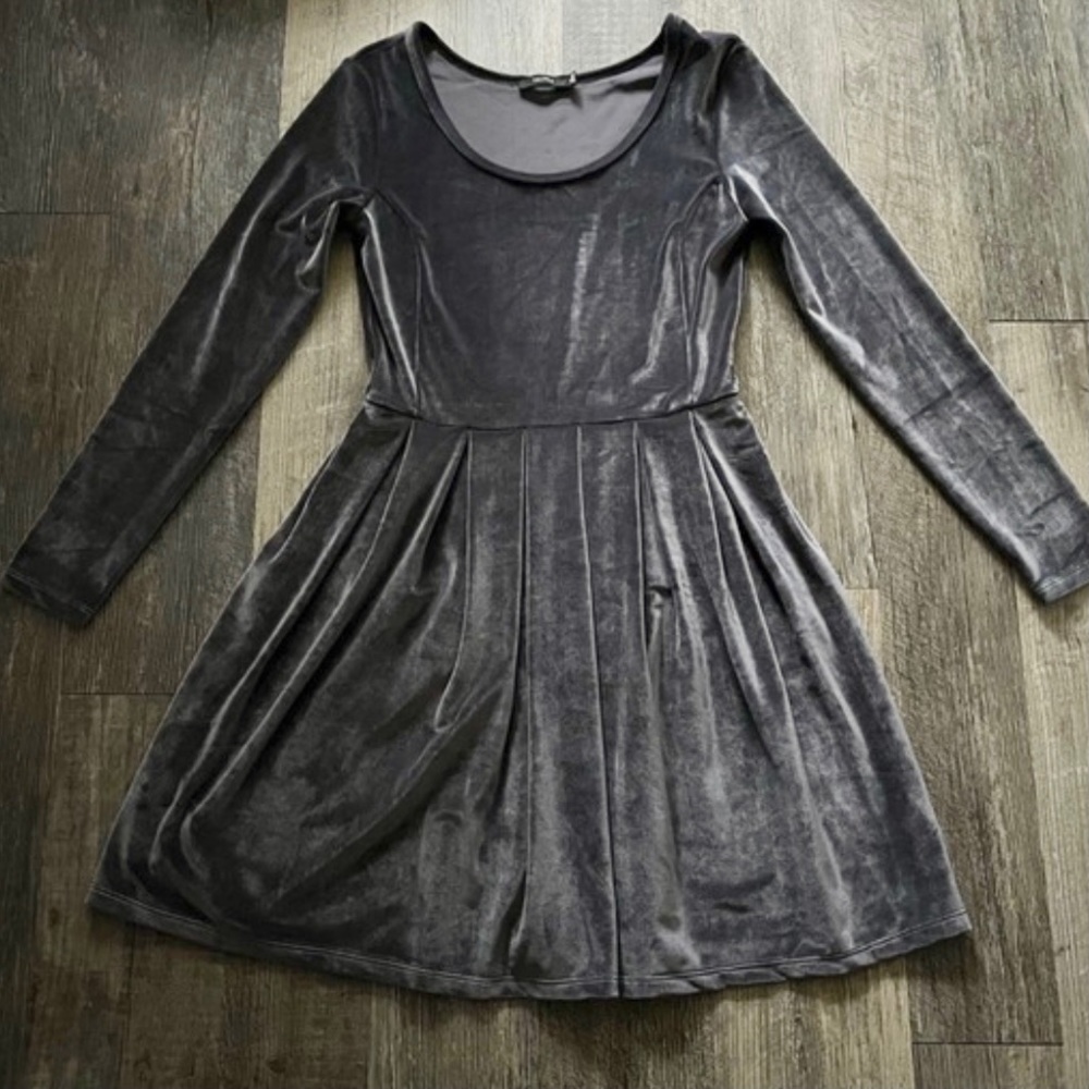 Talula Gray Velvet Dress
